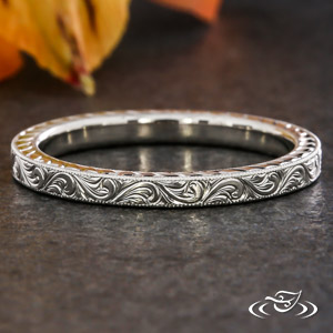 Women's etched sales wedding bands